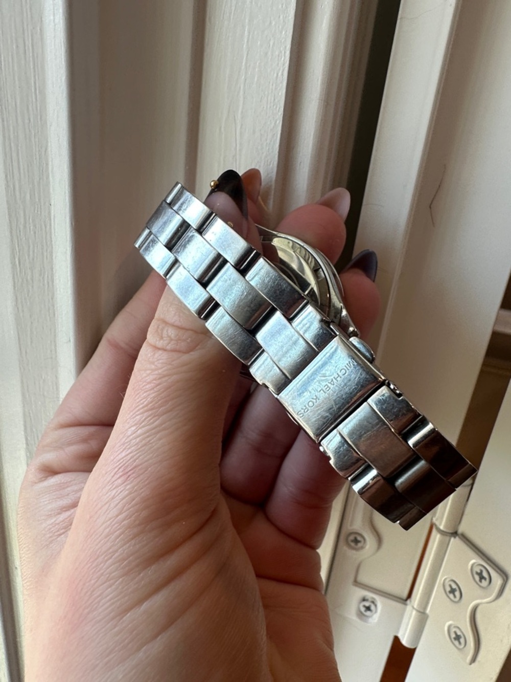 Michael Kors Silver Crystal-Accent Stainless Steel Bracelet Watch - Picture 2 of 3